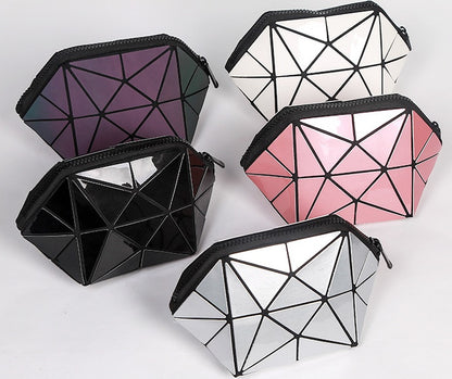 Fashion Geometric Cosmetic Lightweight Foldable Travel Make Up Bag