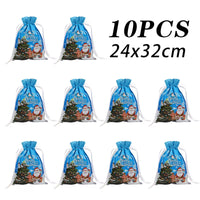 10Pcs Christmas Drawstring Gift Bag Party Children Kid Candy Gift Bag Aluminum Foil Box Happy New Year Xmas Eve 2025