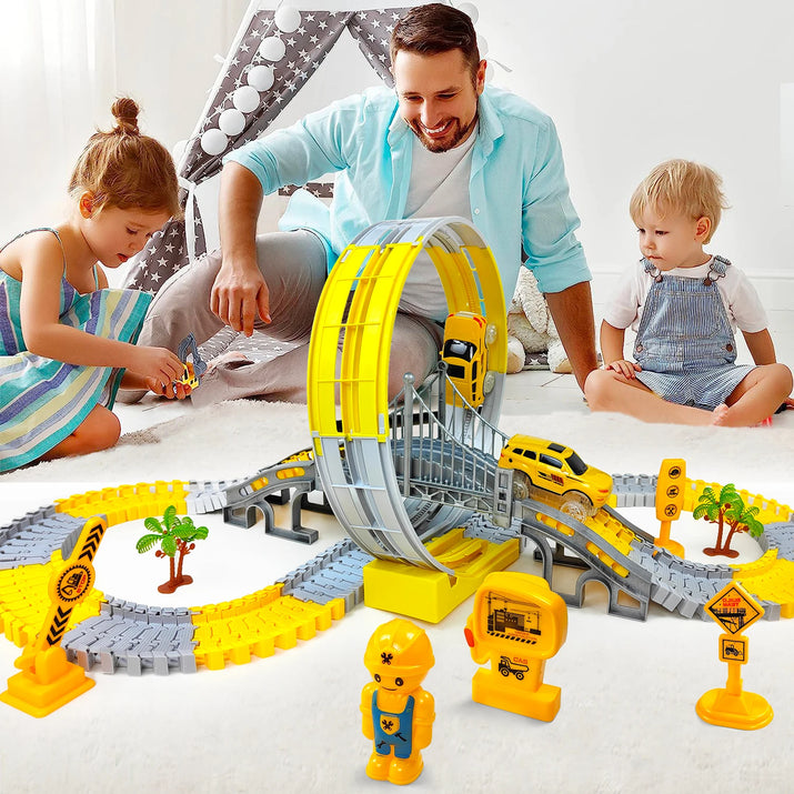 Track Car Train Toys Children Electric Track Toy Car Engineering Car Kids Educational Toys for Children Birthday Gift