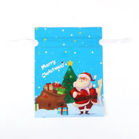 10Pcs Christmas Drawstring Gift Bag Party Children Kid Candy Gift Bag Aluminum Foil Box Happy New Year Xmas Eve 2025